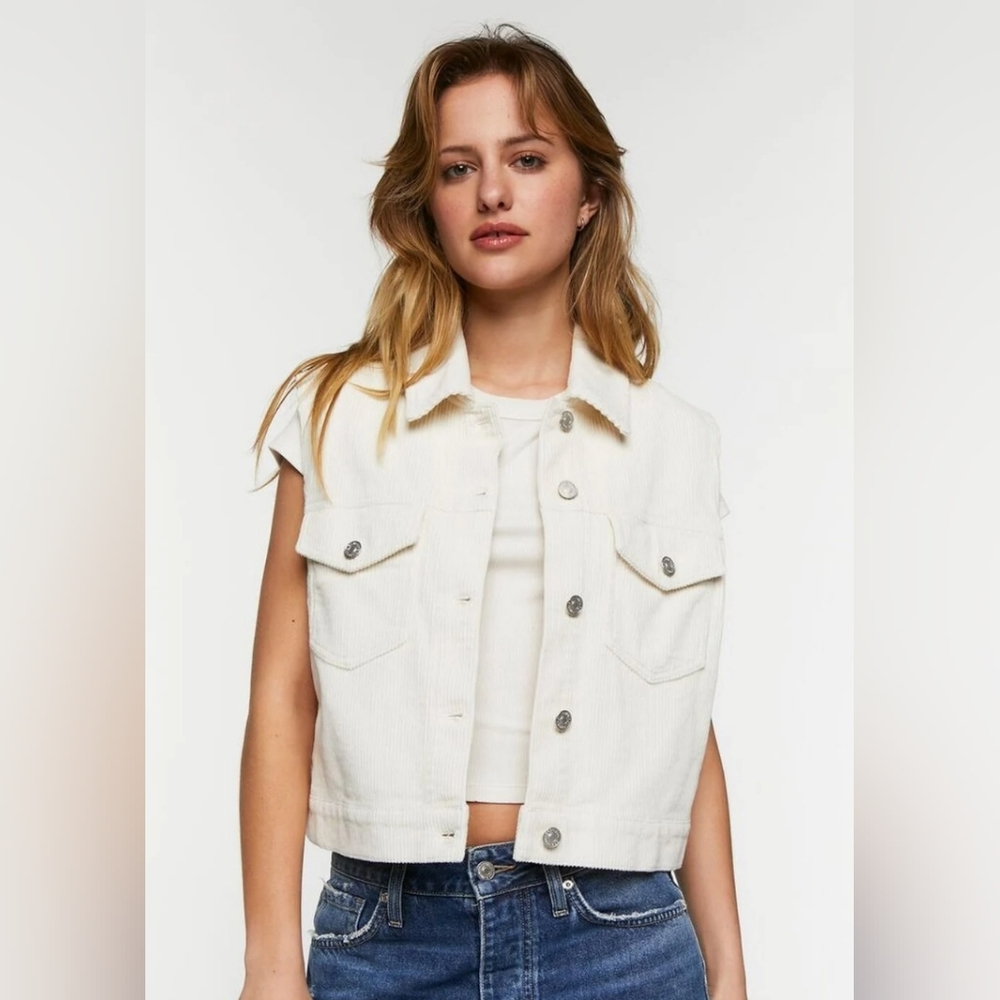 Cropped Corduroy Vest